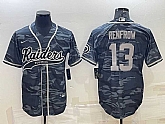 Men's Las Vegas Raiders #13 Hunter Renfrow Grey Camo With Patch Cool Base Stitched Baseball Jersey,baseball caps,new era cap wholesale,wholesale hats